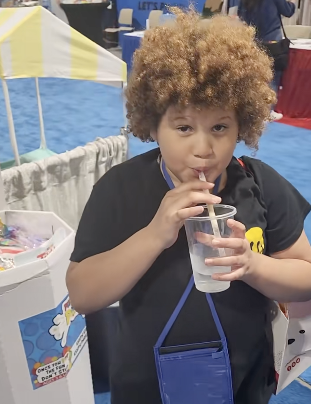 Influencer reviewing Milk Magic chocolate straw